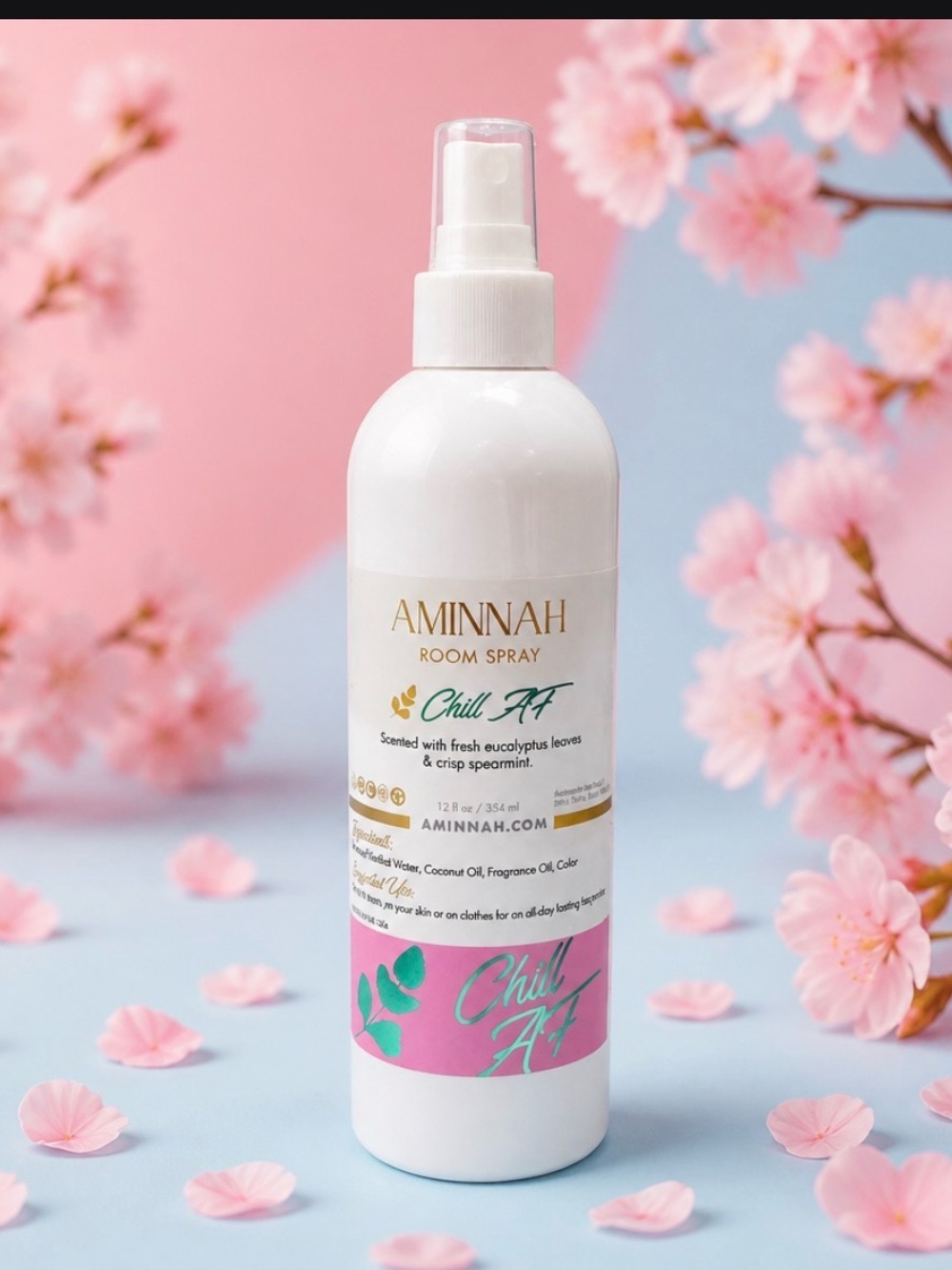 AMINNAH Chill AF Room Spray - White Bottle with Pink Label NWT